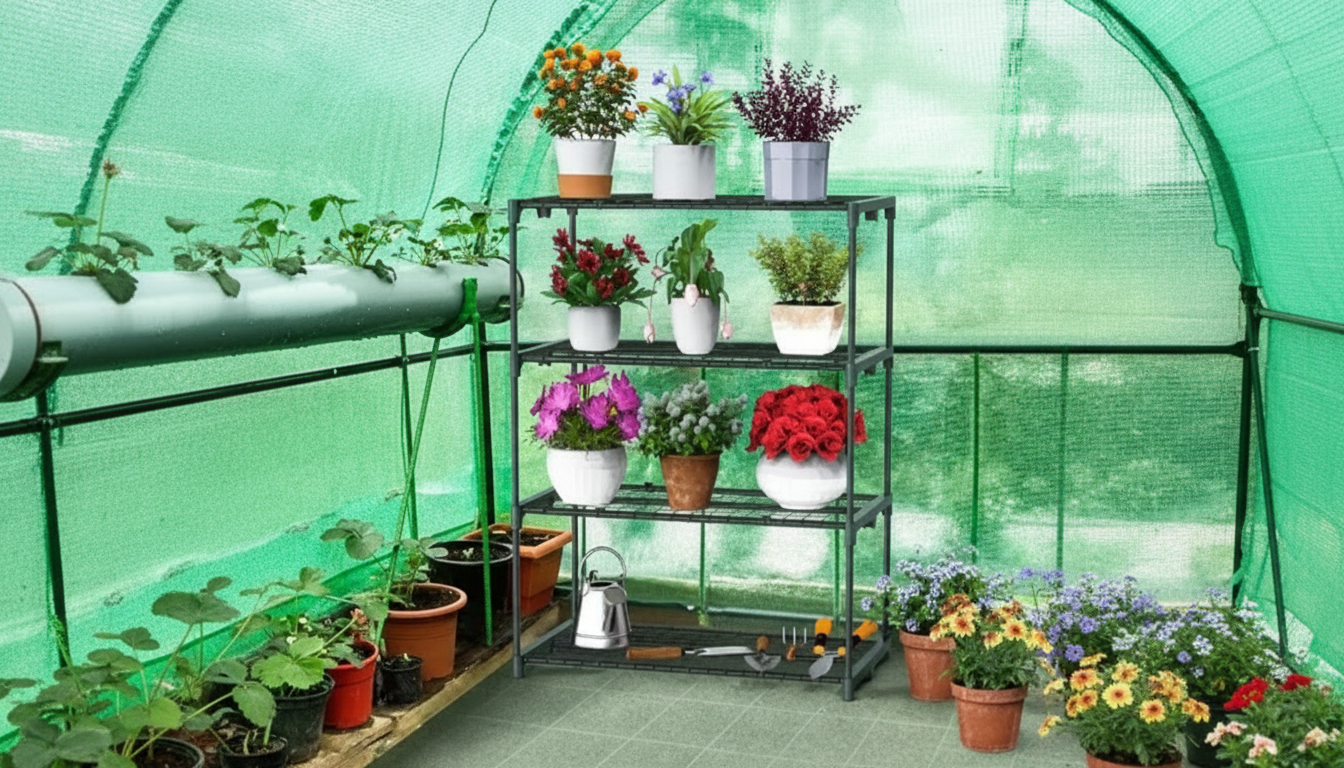 2-Pack Extra-Wide 4-Tier Greenhouse Shelves for Plants