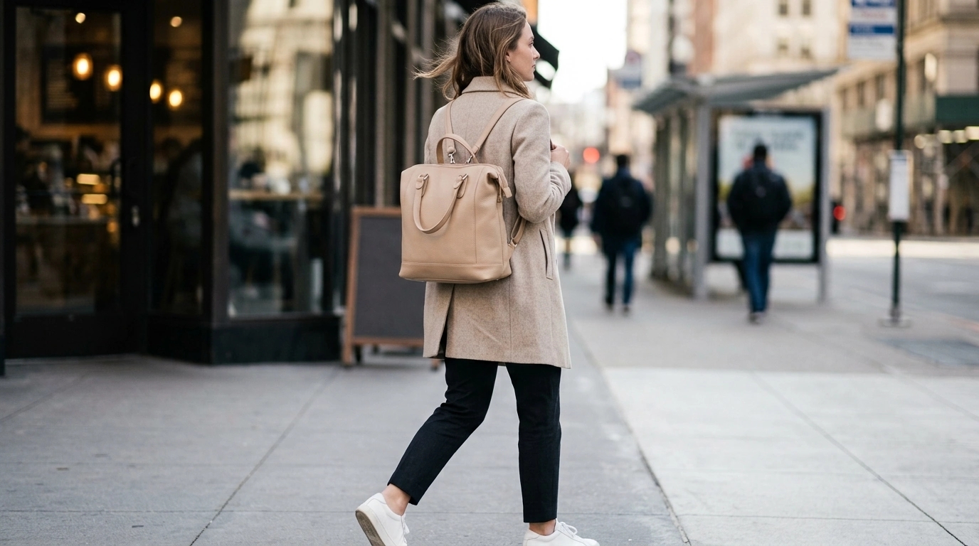 Guess Beige Convertible Handbag-Rucksack: Everyday Chic