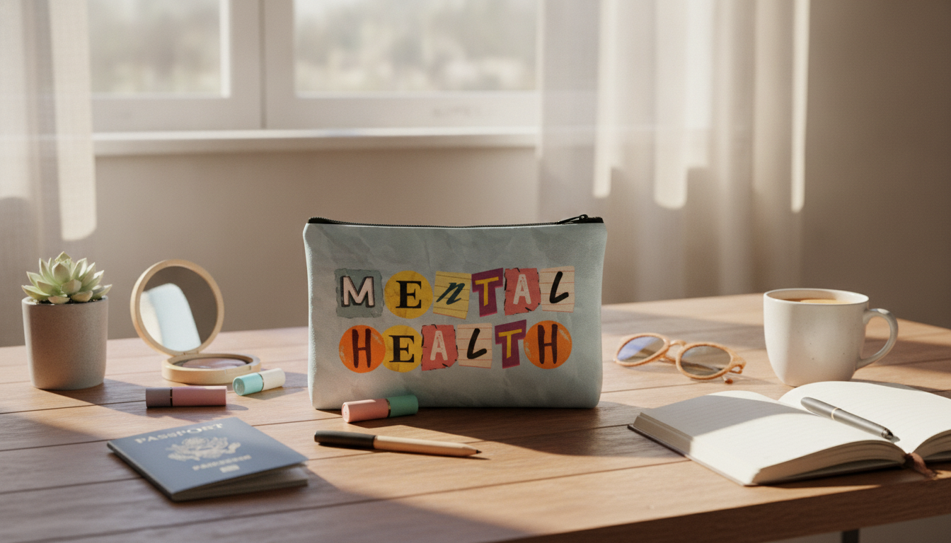 Empowerment Travel Makeup Bag for Mental Health Awareness