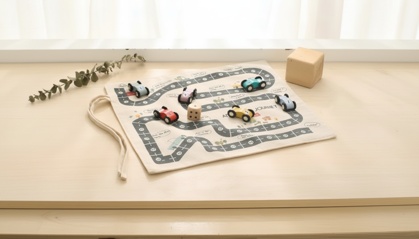 Montessori Road Map Play Mat & Wooden Car: City Play